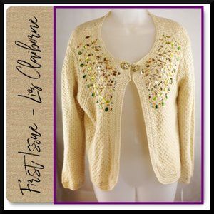 FIRST ISSUE LIZ CLAIBORNE Cardigan Sweater